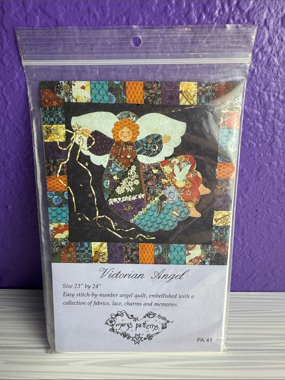 Victorian Angel Quilt Pattern - Purple Accent